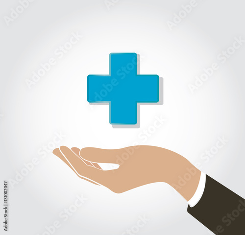 hand holding medical icon vector