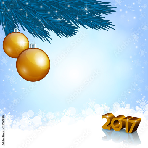 New 2017 Year numbers and Christmas decoration