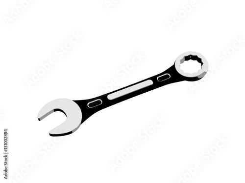 Wrench. Isolated on white b...