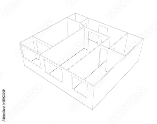 Empty room plan.Isolated on...