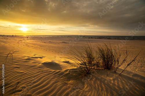 Sand dunes against the sunset light on the beach in northern Poland © Marcin Krzyzak