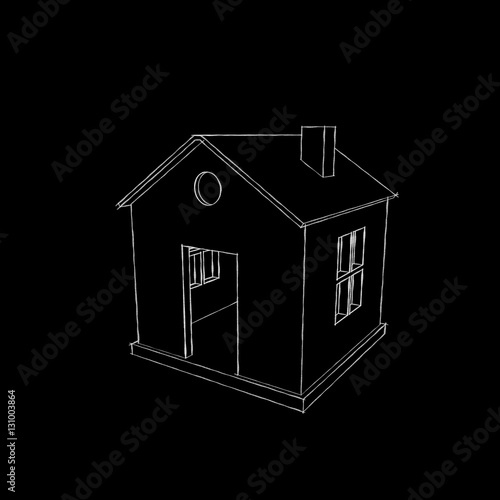 House icon.Isolated on blac...