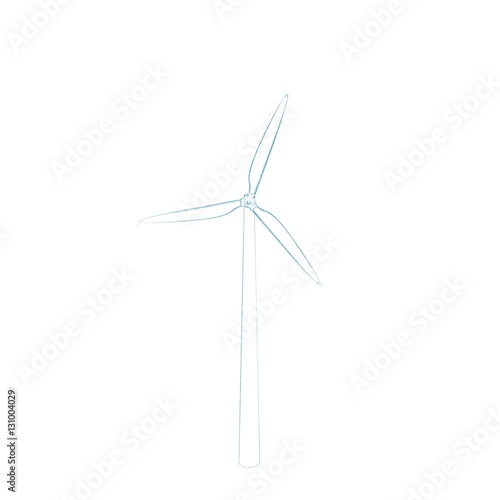 Wind turbin. Isolated on wh...