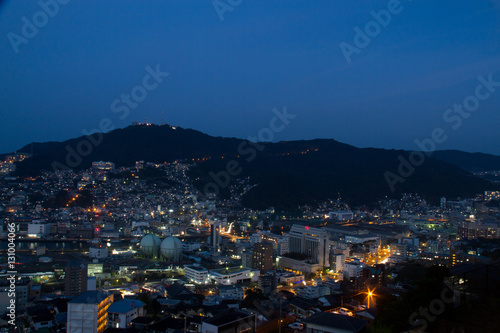 nagasaki city landscape at Night shot of Nagasaki city in Japan © nitimongkolchai