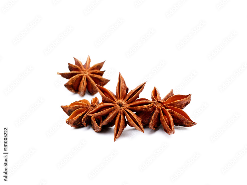 Aromatic star anise isolated on white background Aromatic star anise isolated on white background