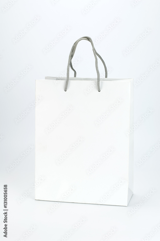 Blank paper white bag on white background. Blank paper white bag on white background.