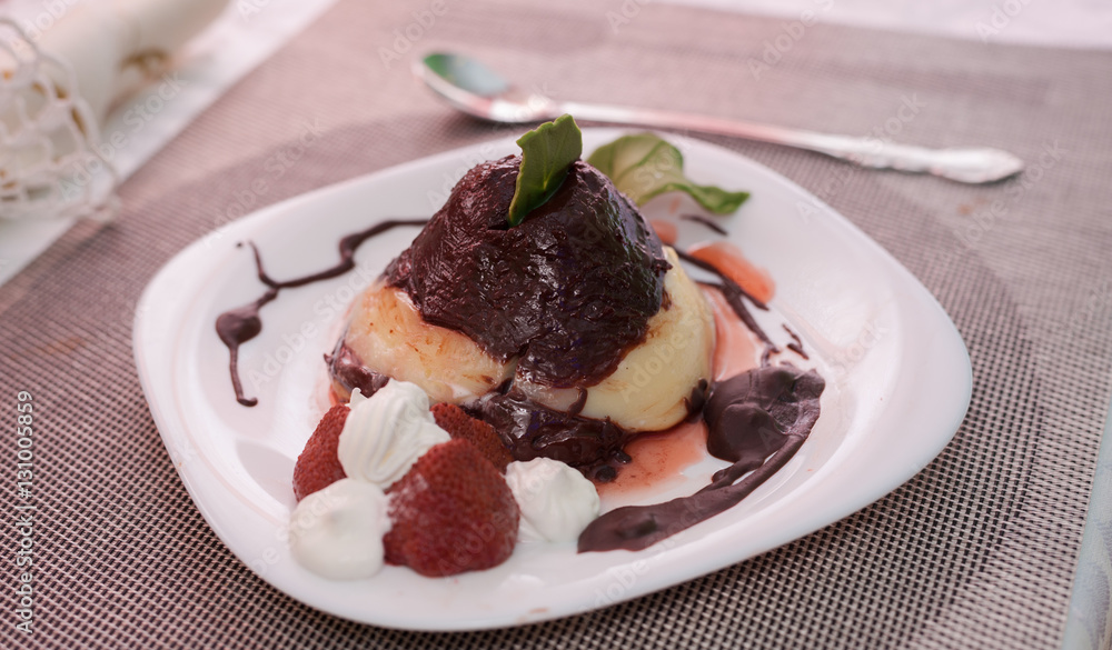 Two color homemade Pudding