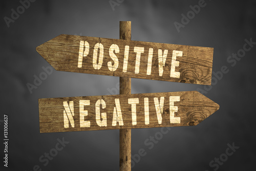 Canvastavla Positive or Negative concept road sign