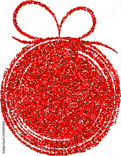 Background with red Christmas ball.