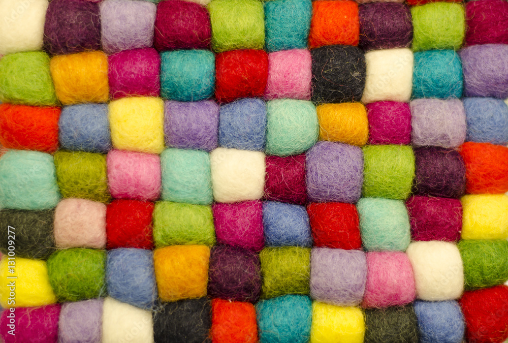 colored wool cubes