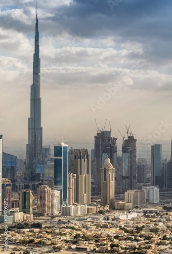 Aerial view of Dubai skyline