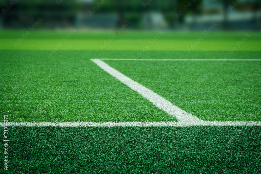 Fototapeta premium artificial turf of Soccer football field