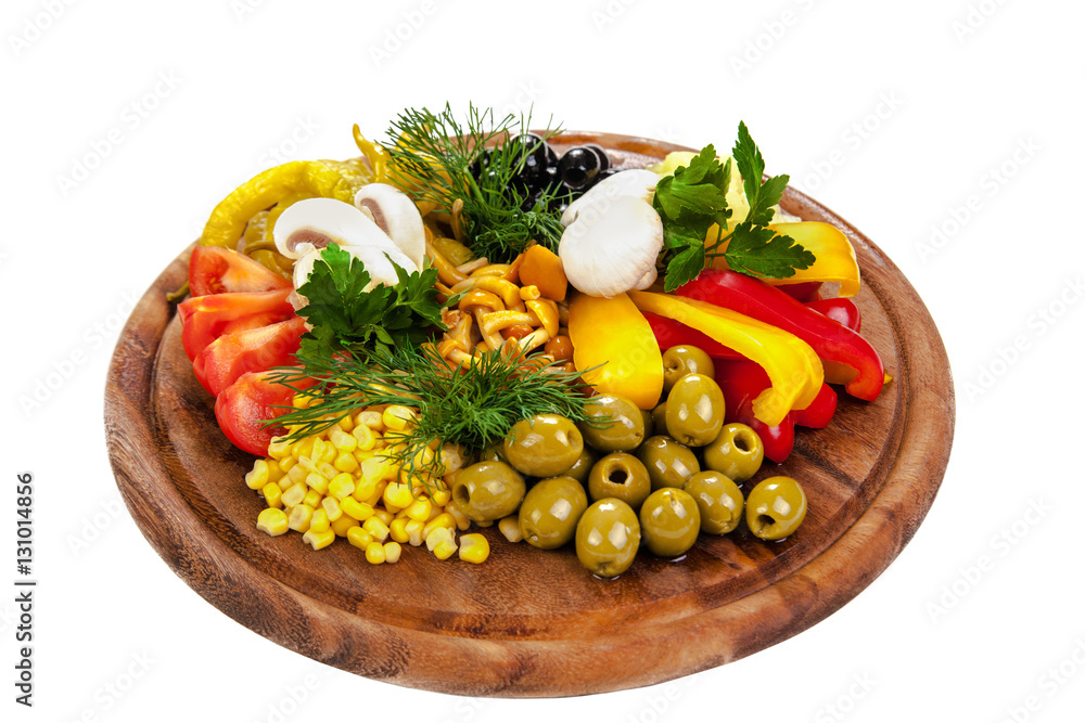 wooden board with food wooden board with food