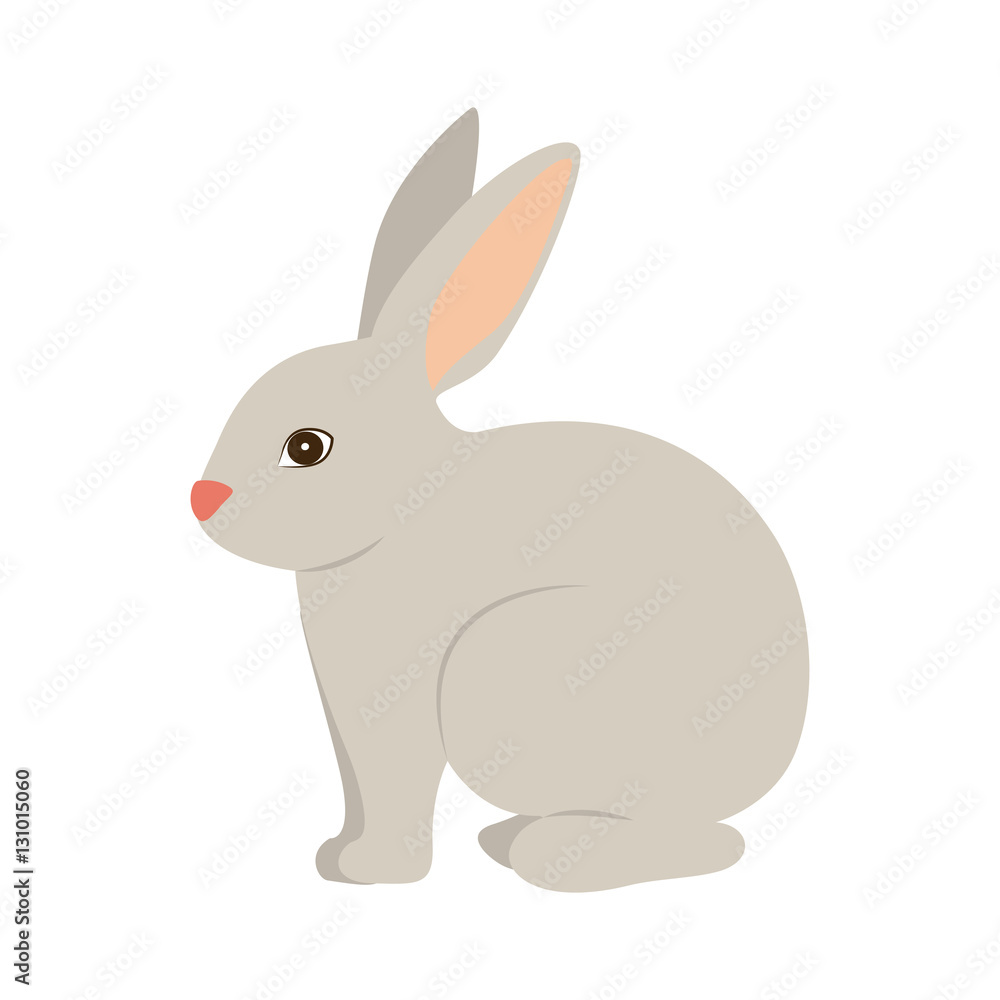Rabbit cartoon icon. Animal cute life nature theme. Isolated design. Vector illustration