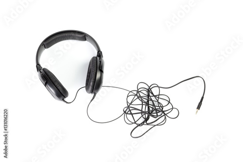 black headphones isolated on white