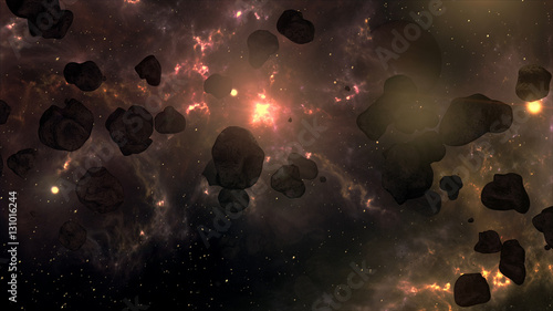 A Very Spectacular and Cinematic Asteroid Field in Outer Space G