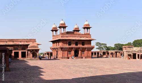 The Diwan-i-Khas Hall of Private Audience in Fatehpur Sikri, Agra, India. A UNESCO World Heritage Site. photo
