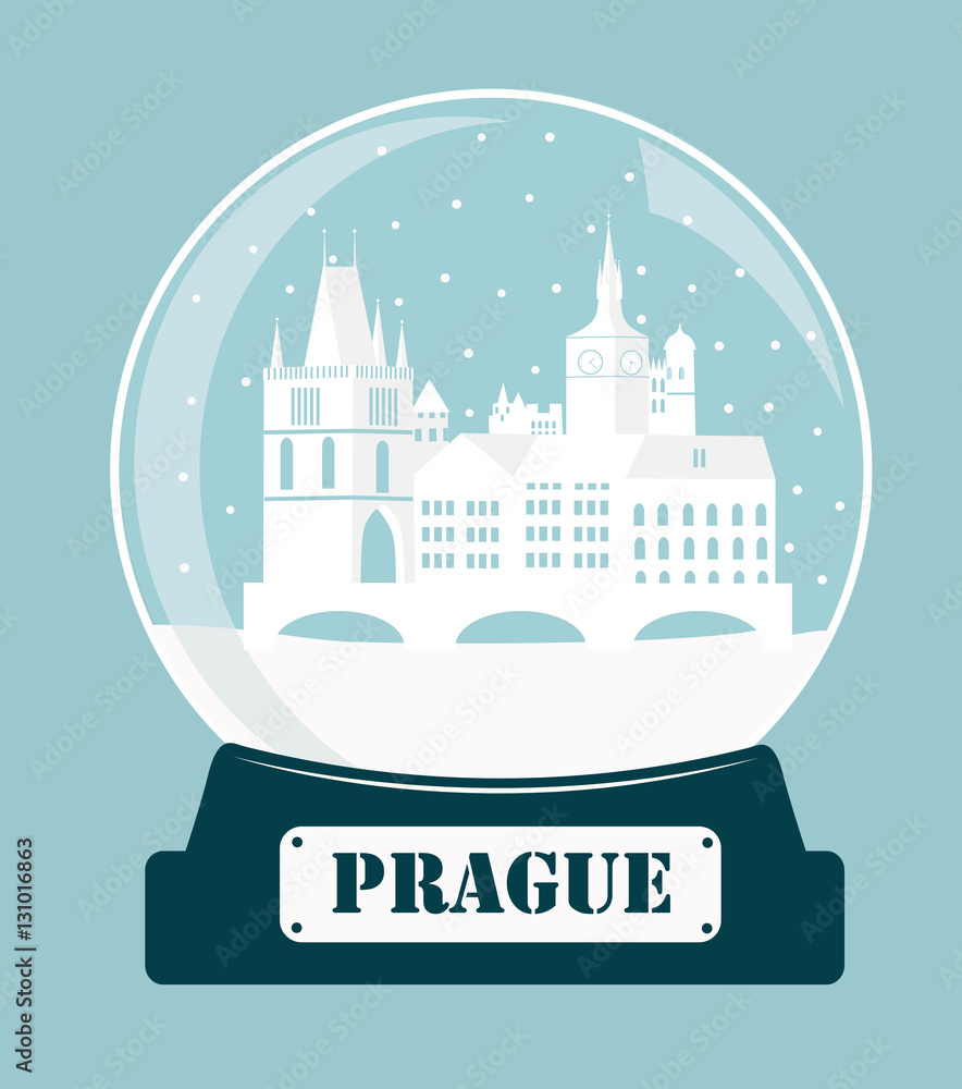 Prague christmas glass ball