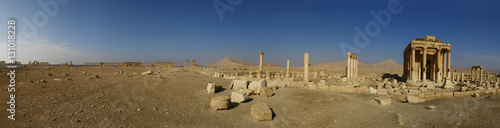 Panorama von der Tempelanlage in Palmyra in Syrien