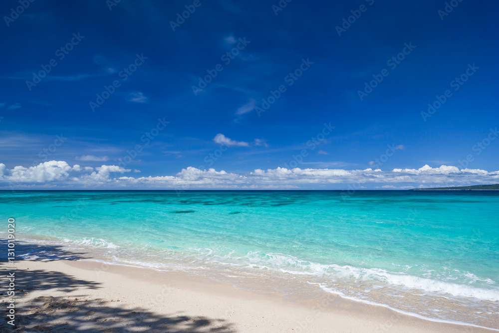 Tropical landscape with turquoise sea and white sandy beach Tropical landscape with turquoise sea and white sandy beach