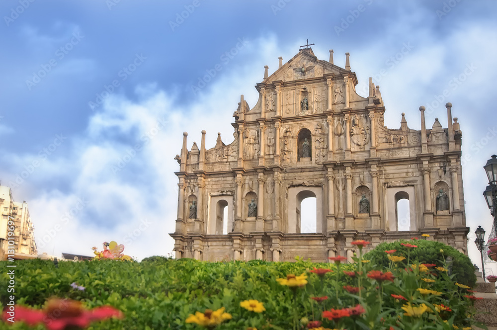 Ruins of St. Paul's Church in Macau, selective focus idea