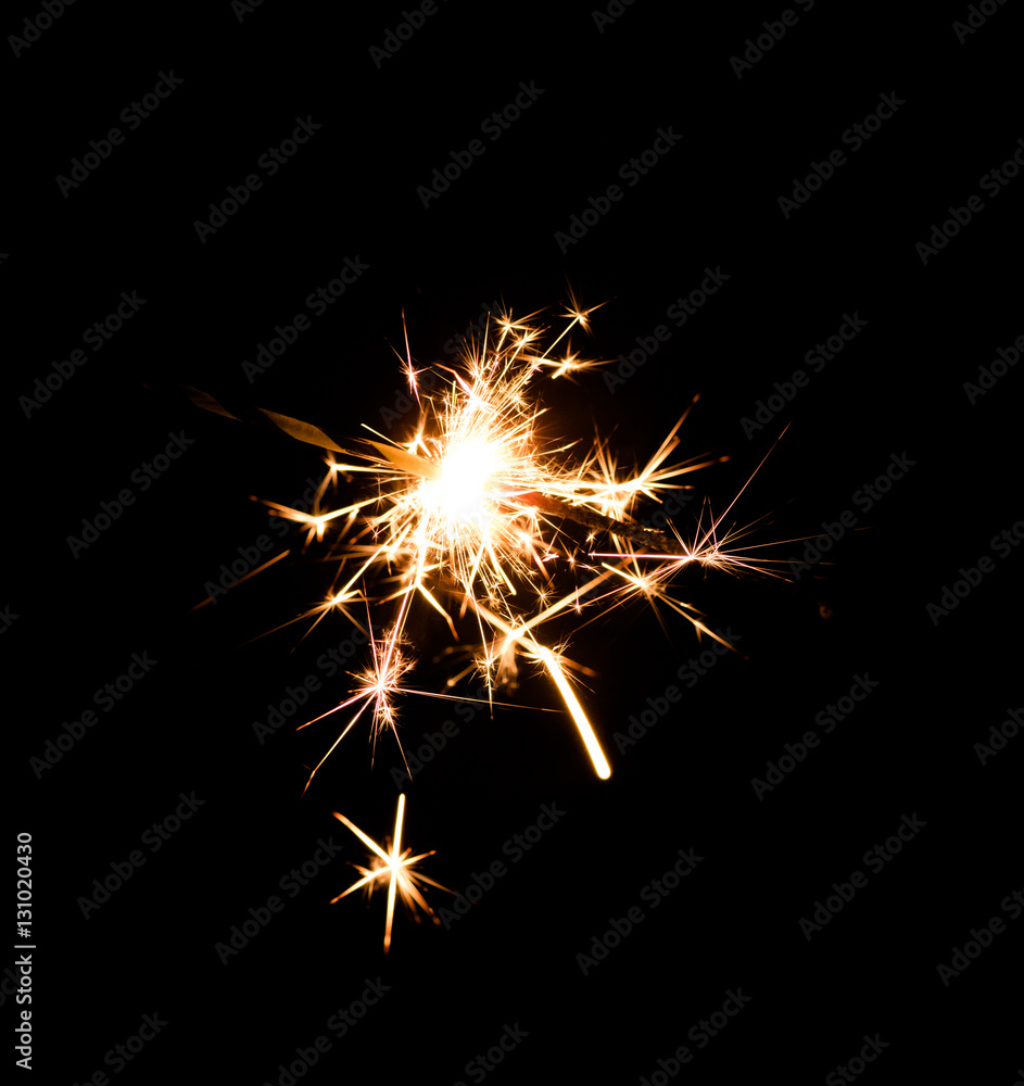Christmas bengal fire isolated on black background Christmas bengal fire isolated on black background