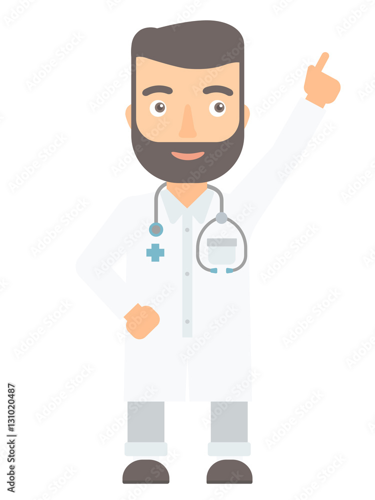 Doctor showing finger up vector illustration. Doctor showing finger up vector illustration.