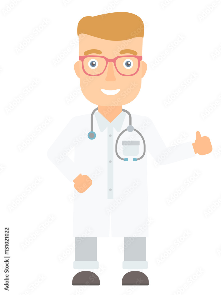 Doctor giving thumbs up vector illustration. Doctor giving thumbs up vector illustration.