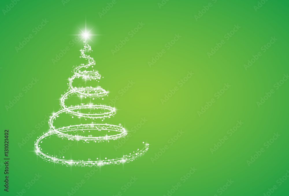 Shiny Christmas tree with a copyspace on a green background. Vector illustration. Shiny Christmas tree with a copyspace on a green background. Vector illustration.
