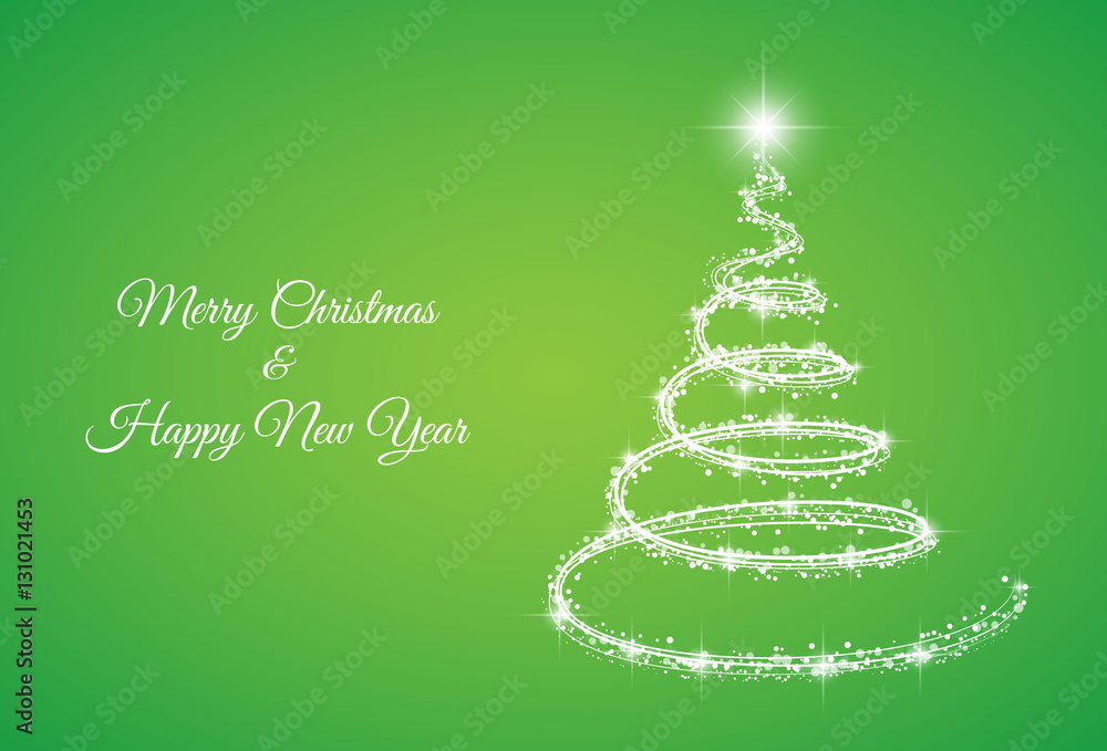 Shining Christmas tree with wishes on a green background. Vector illustration. Shining Christmas tree with wishes on a green background. Vector illustration.