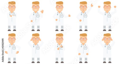 Vector set of doctors characters.