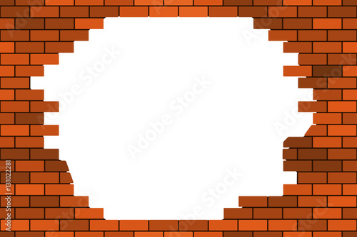 Broken brick wall
