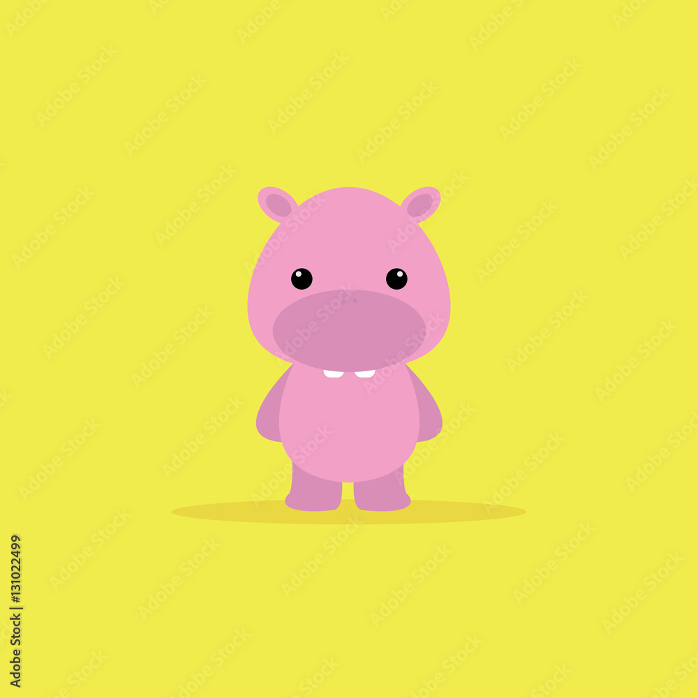 Fototapeta premium Cute Cartoon hippo