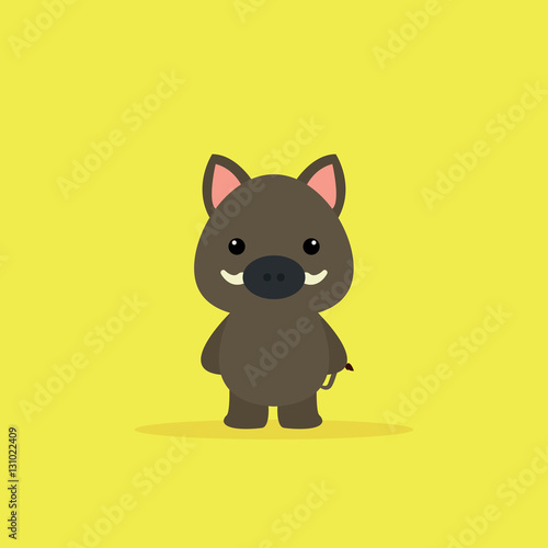 Cute Cartoon wild boar