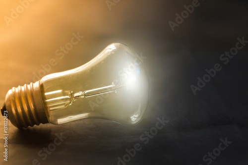 Burning light bulb photo