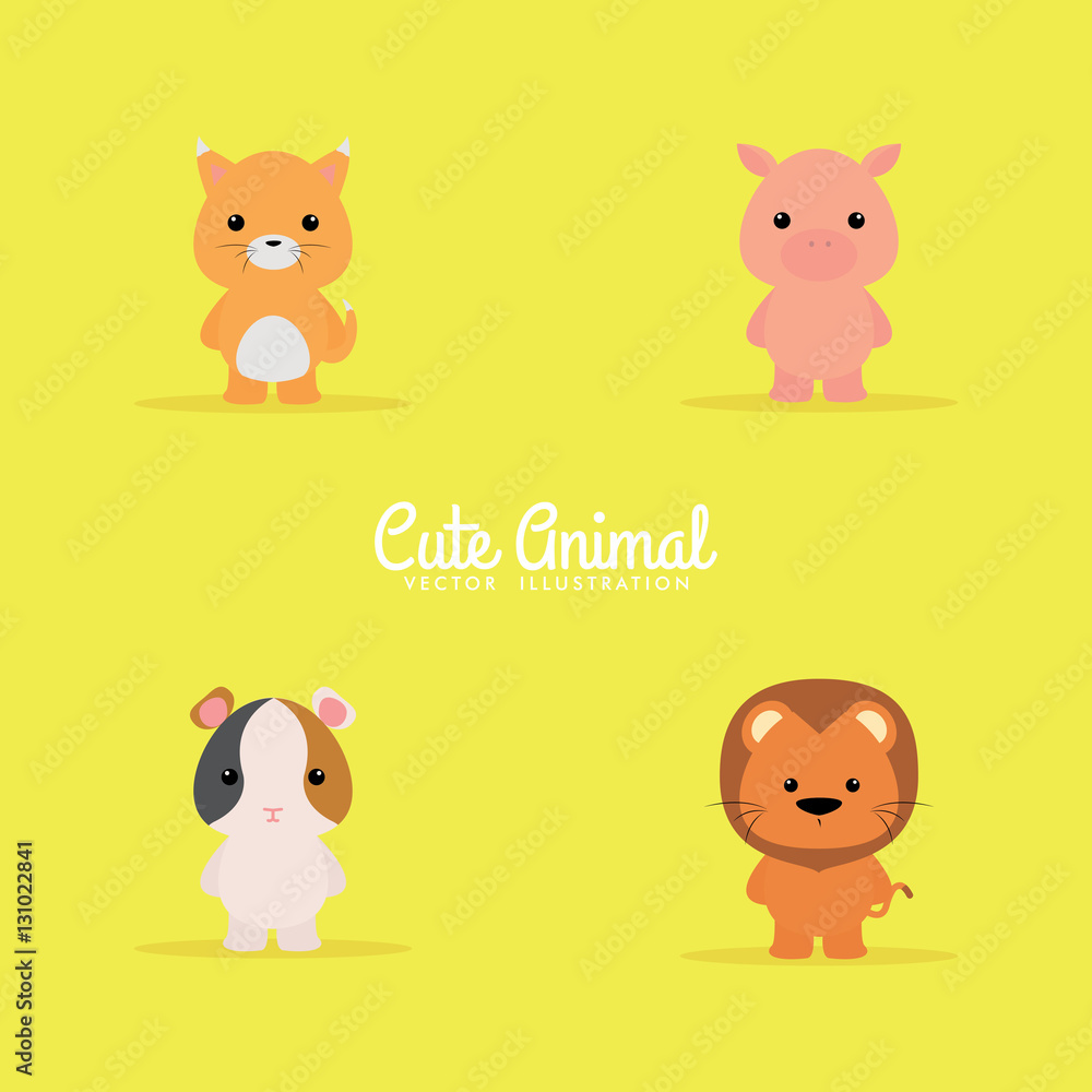 Naklejka premium Cute Cartoon animals