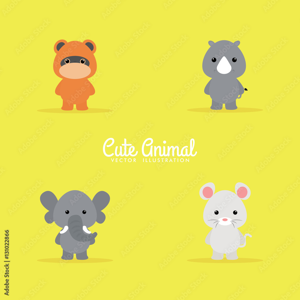 Fototapeta premium Cute Cartoon animals