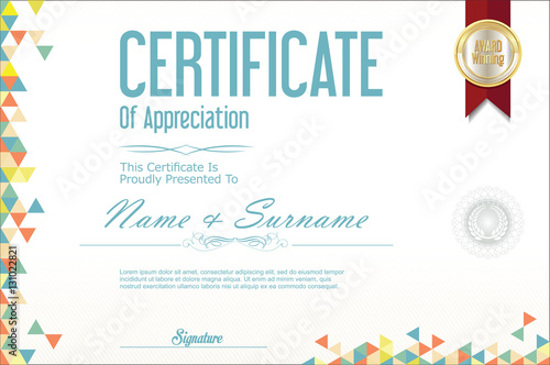 Certificate abstract template background 