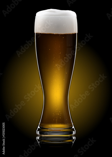 Beer glass on dark background. EPS10