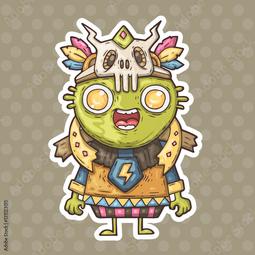 cartoon green shaman