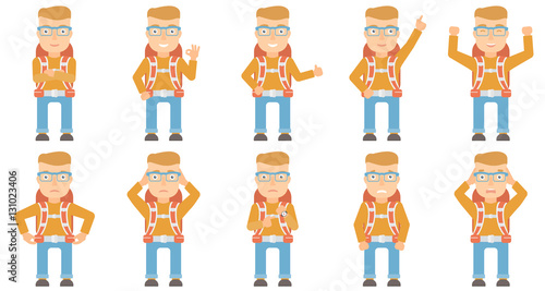 Vector set of traveling people.