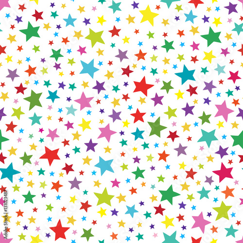 Seamless simple pattern with colorful stars. Seamless pattern
