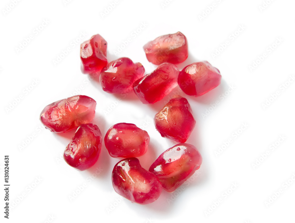 Red pomegranate seeds close up Red pomegranate seeds close up