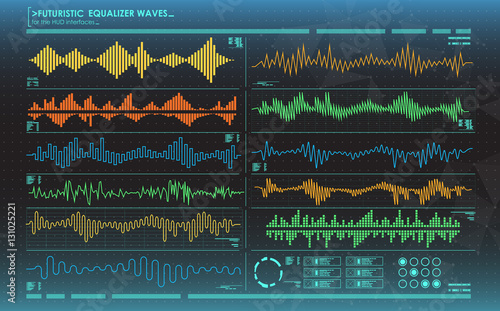 futuristic equalizer waves for the HUD interfaces