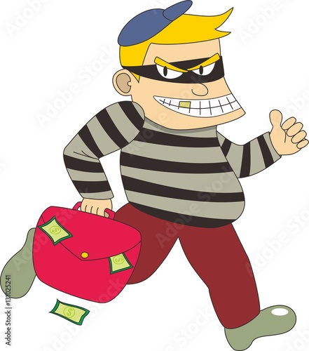 A robber bring a bag of money (vector)
Available in .ai file