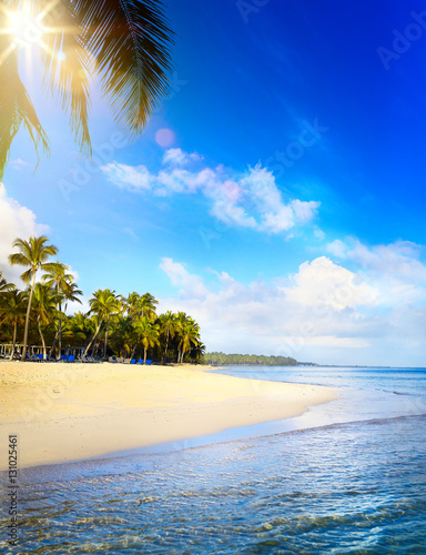 Fototapeta Naklejka Na Ścianę i Meble -  Summer tropical Beach; Peaceful vacation background