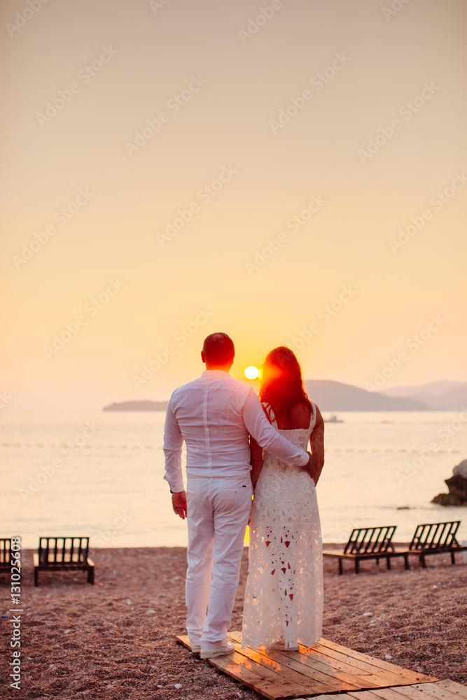 Fototapeta premium lovely couple relax at luxury resort