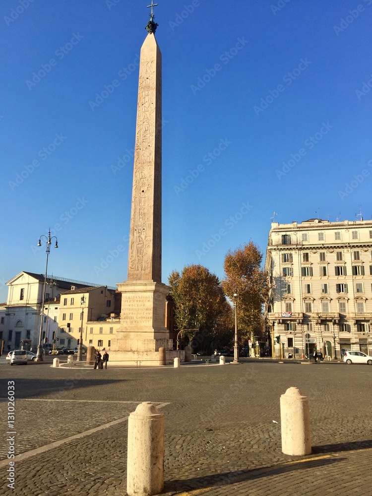 Roma, piazza ed obelisco del Laterano