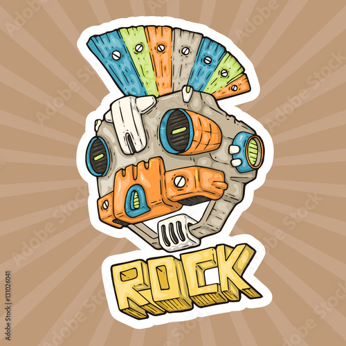 cartoon punk-rock music robot
