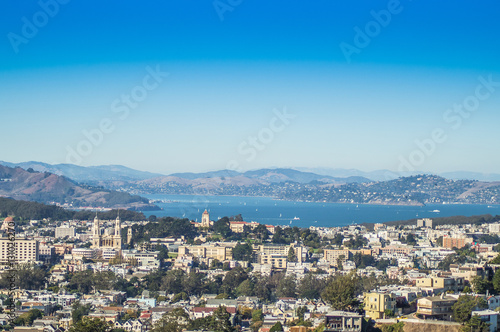 A view of San Francisco  and  San Francisco bay from Tween Peaks, Usa. © larisa_stock